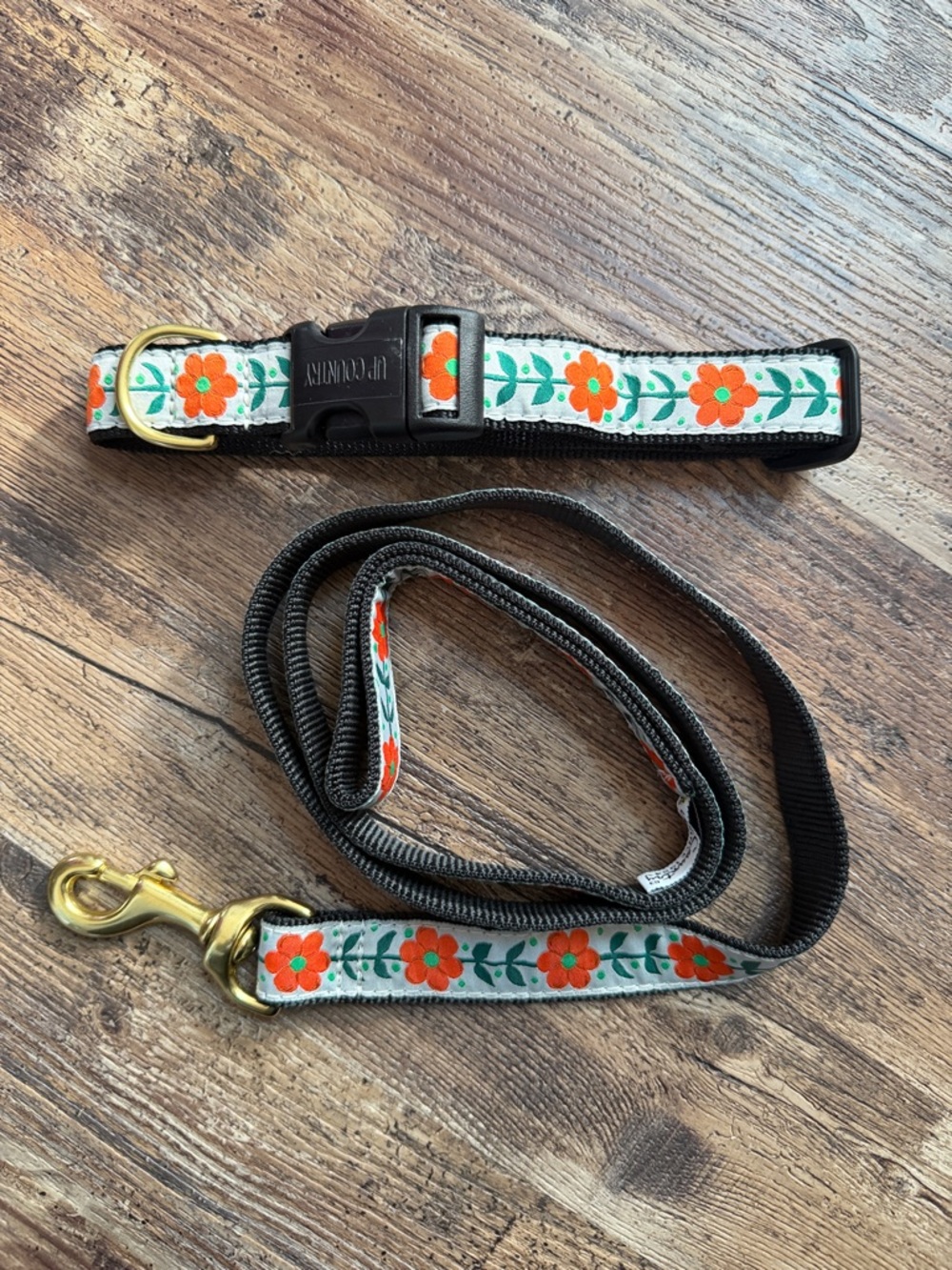 Up Country Orange You Pretty Dog Collar and Leash